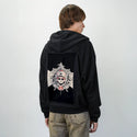 lostiv patch on male essential zip hoodie in after hours