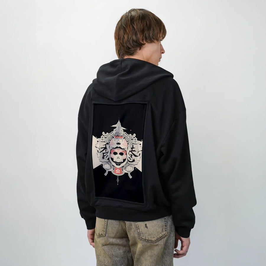 lostiv patch on male essential zip hoodie in after hours