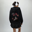 loveandthorns patch on female essential zip hoodie in after hours
