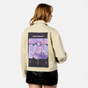 loveletters patch on female atelier canvas jacket in tan