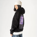 loveletters patch on female retro cord hoodie in onyx