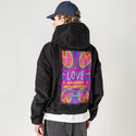 lovenevergivesup patch on male retro cord hoodie in onyx