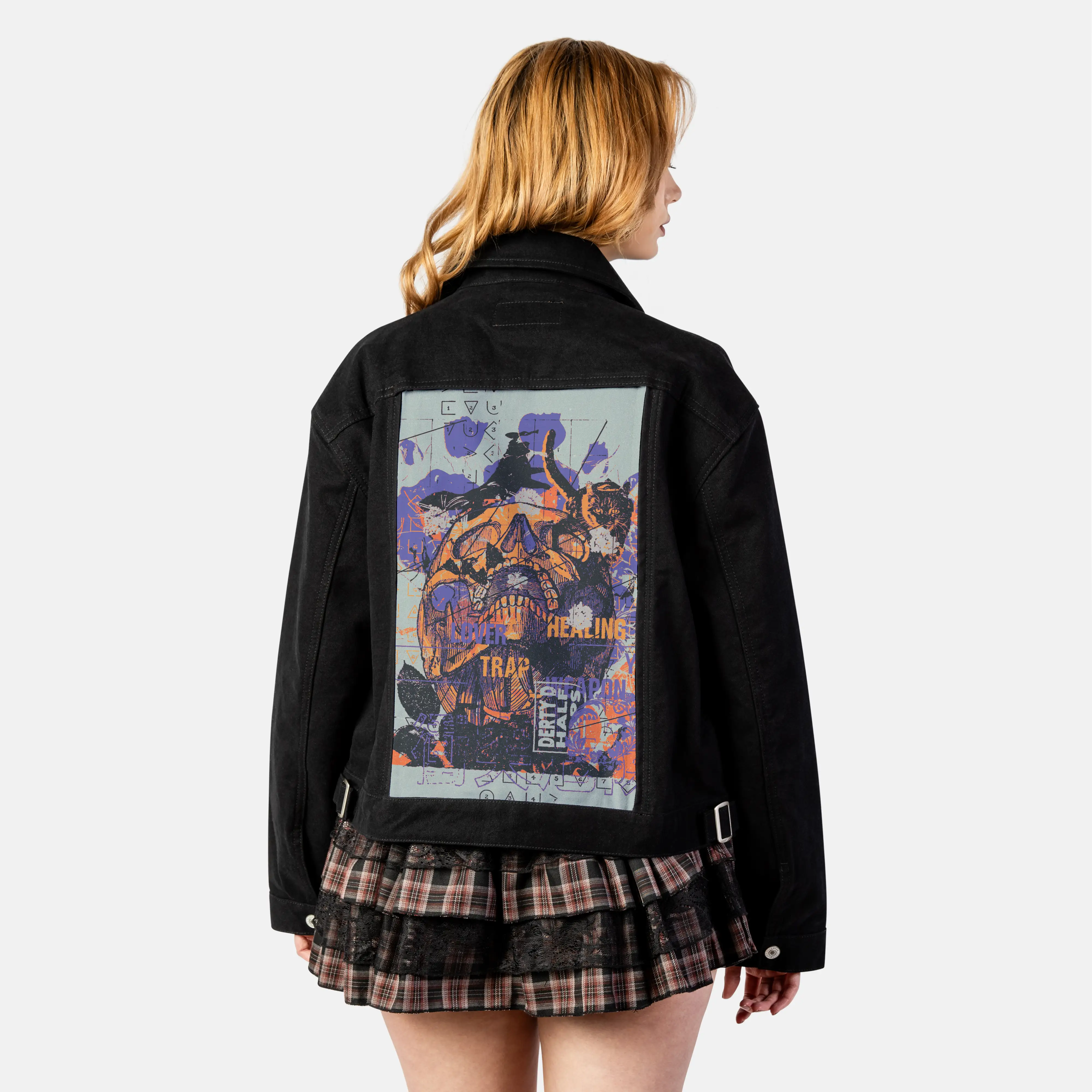 loverhealingtrap patch on female atelier canvas jacket in nightfall