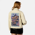 loverhealingtrap patch on female atelier canvas jacket in tan