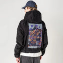 loverhealingtrap patch on male retro cord hoodie in onyx