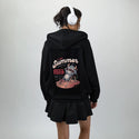 lovesummerhell patch on female essential zip hoodie in after hours