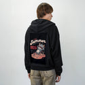 lovesummerhell patch on male essential zip hoodie in after hours