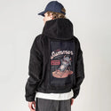 lovesummerhell patch on male retro cord hoodie in onyx