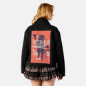 luckykat patch on female atelier canvas jacket in nightfall