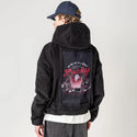 luckyritual patch on male retro cord hoodie in onyx