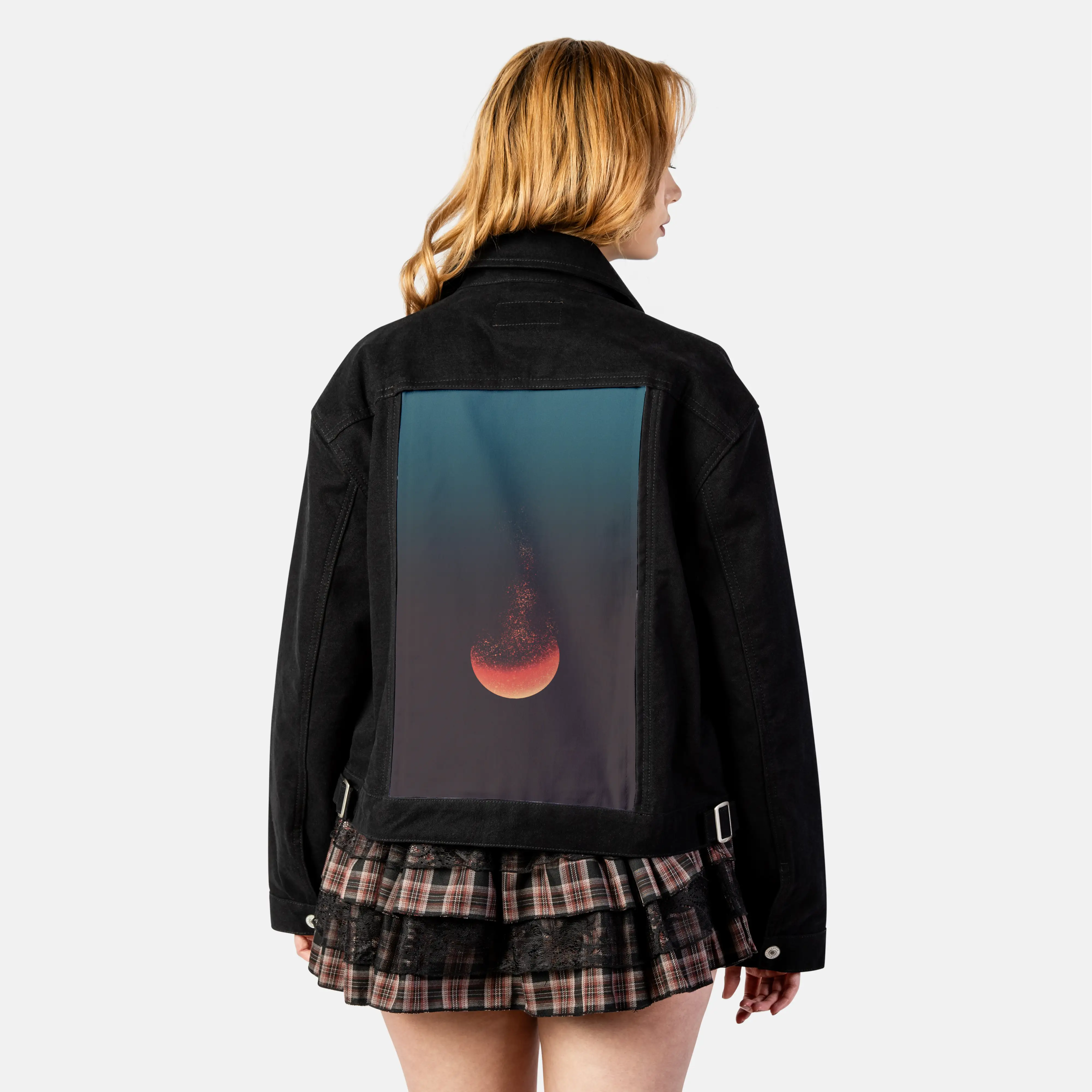 lunareclipse patch on female atelier canvas jacket in nightfall