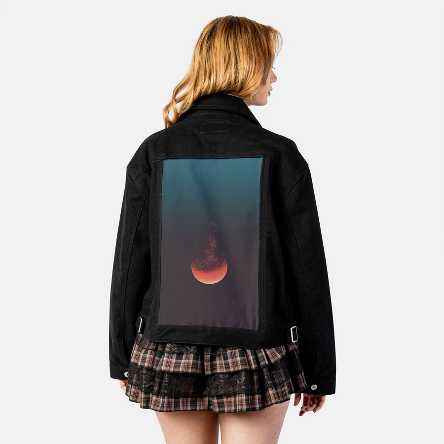 lunareclipse patch on female atelier canvas jacket in nightfall