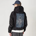 lunarvision patch on male retro cord hoodie in onyx