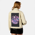 magespell patch on female atelier canvas jacket in tan