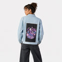 magespell patch on female og denim jacket in oceanside