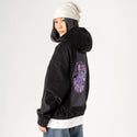 magespell patch on female retro cord hoodie in onyx