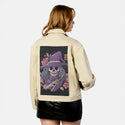magicdeath patch on female atelier canvas jacket in tan