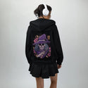 magicdeath patch on female essential zip hoodie in after hours