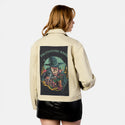 magicgarden patch on female atelier canvas jacket in tan