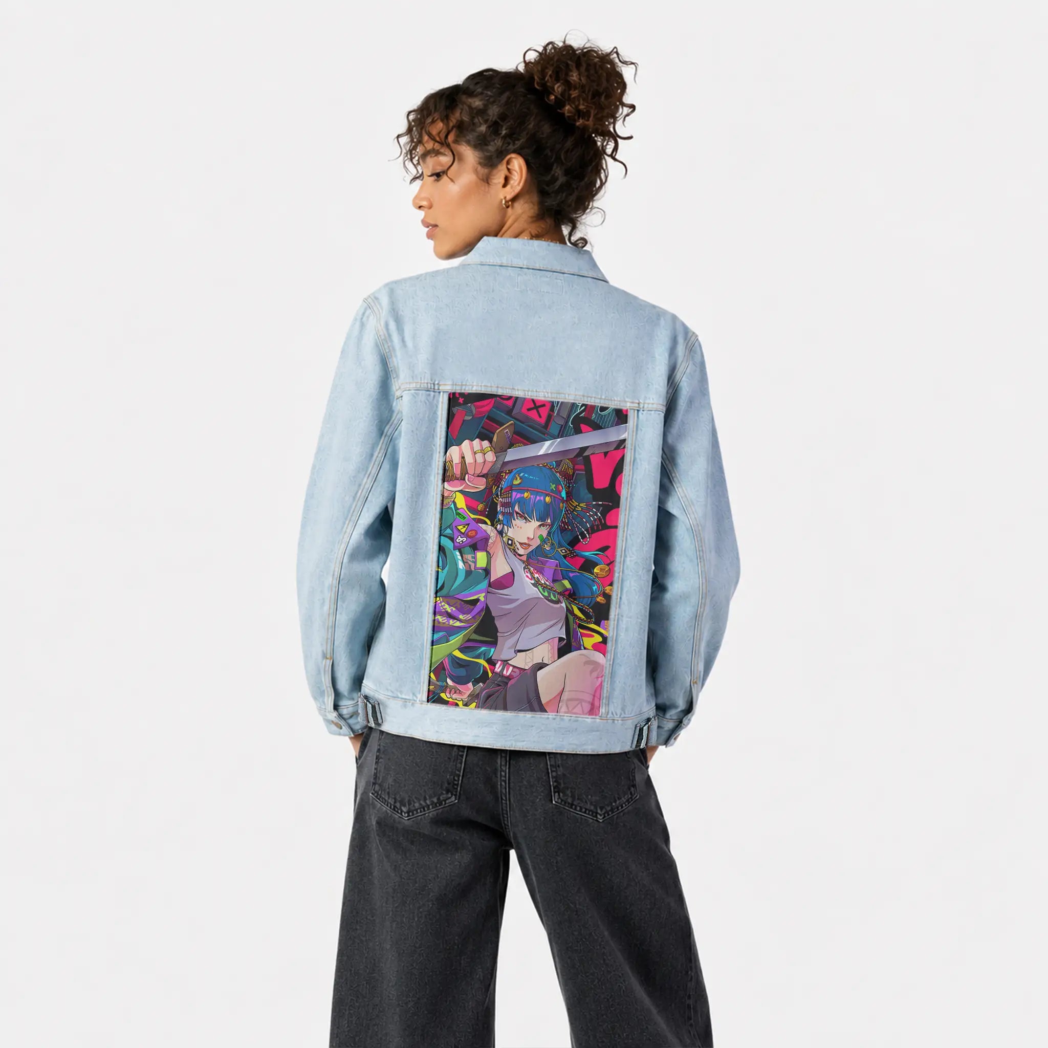 maharlika patch on female og denim jacket in oceanside