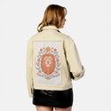 majesticlion patch on female atelier canvas jacket in tan