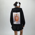 majesticlion patch on female essential zip hoodie in after hours
