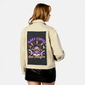 makecoffeenotmagic patch on female atelier canvas jacket in tan