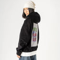 makeyourownluck patch on female retro cord hoodie in onyx