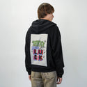makeyourownluck patch on male essential zip hoodie in after hours