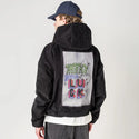 makeyourownluck patch on male retro cord hoodie in onyx