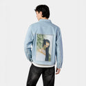mambumuse patch on male og denim jacket in oceanside
