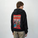 maneater patch on male essential zip hoodie in after hours