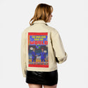 manwhosold patch on female atelier canvas jacket in tan