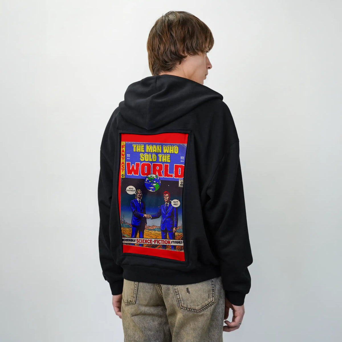 manwhosold patch on male essential zip hoodie in after hours
