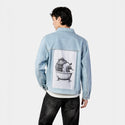 marinebath patch on male og denim jacket in oceanside