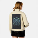marinehellhounds patch on female atelier canvas jacket in tan