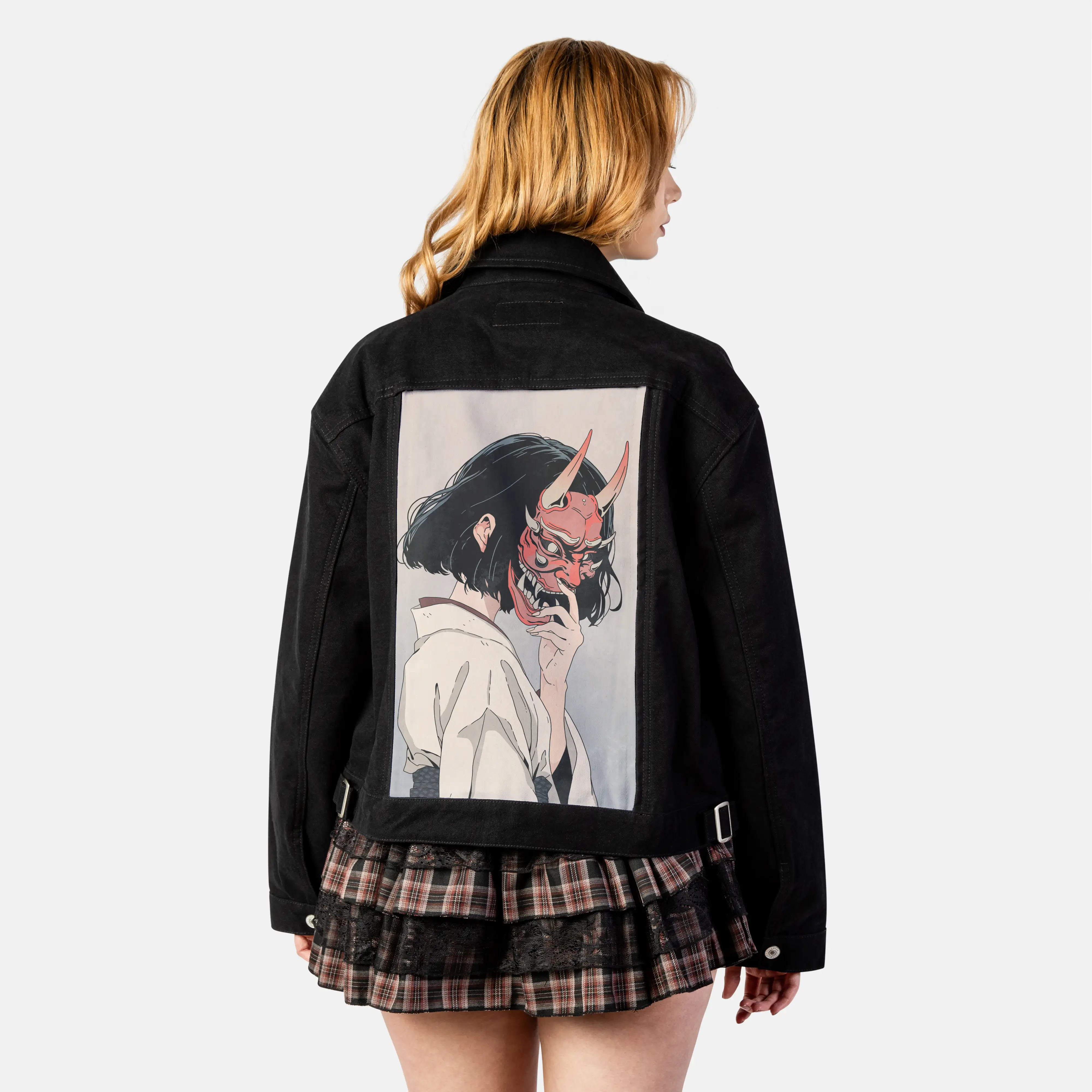 maskedoni patch on female atelier canvas jacket in nightfall