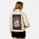 masterofghosting patch on female atelier canvas jacket in tan