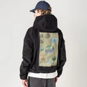 matcha patch on male retro cord hoodie in onyx