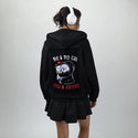 meandmycat patch on female essential zip hoodie in after hours