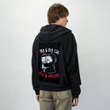 meandmycat patch on male essential zip hoodie in after hours