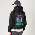 meandmydemons patch on male retro cord hoodie in onyx