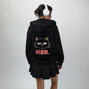 mehcat patch on female essential zip hoodie in after hours