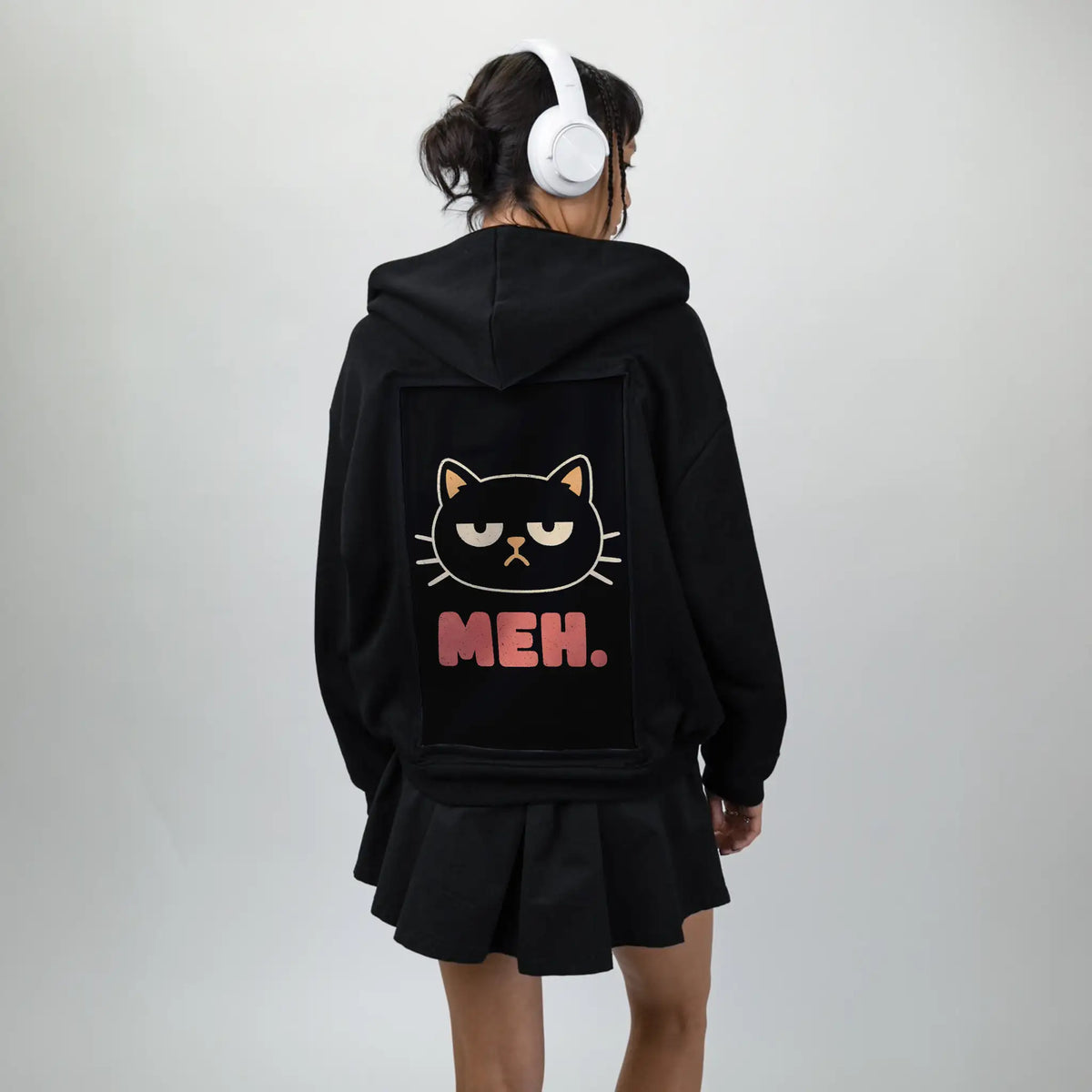 mehcat patch on female essential zip hoodie in after hours