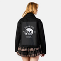 mementomori patch on female atelier canvas jacket in nightfall