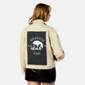 mementomori patch on female atelier canvas jacket in tan