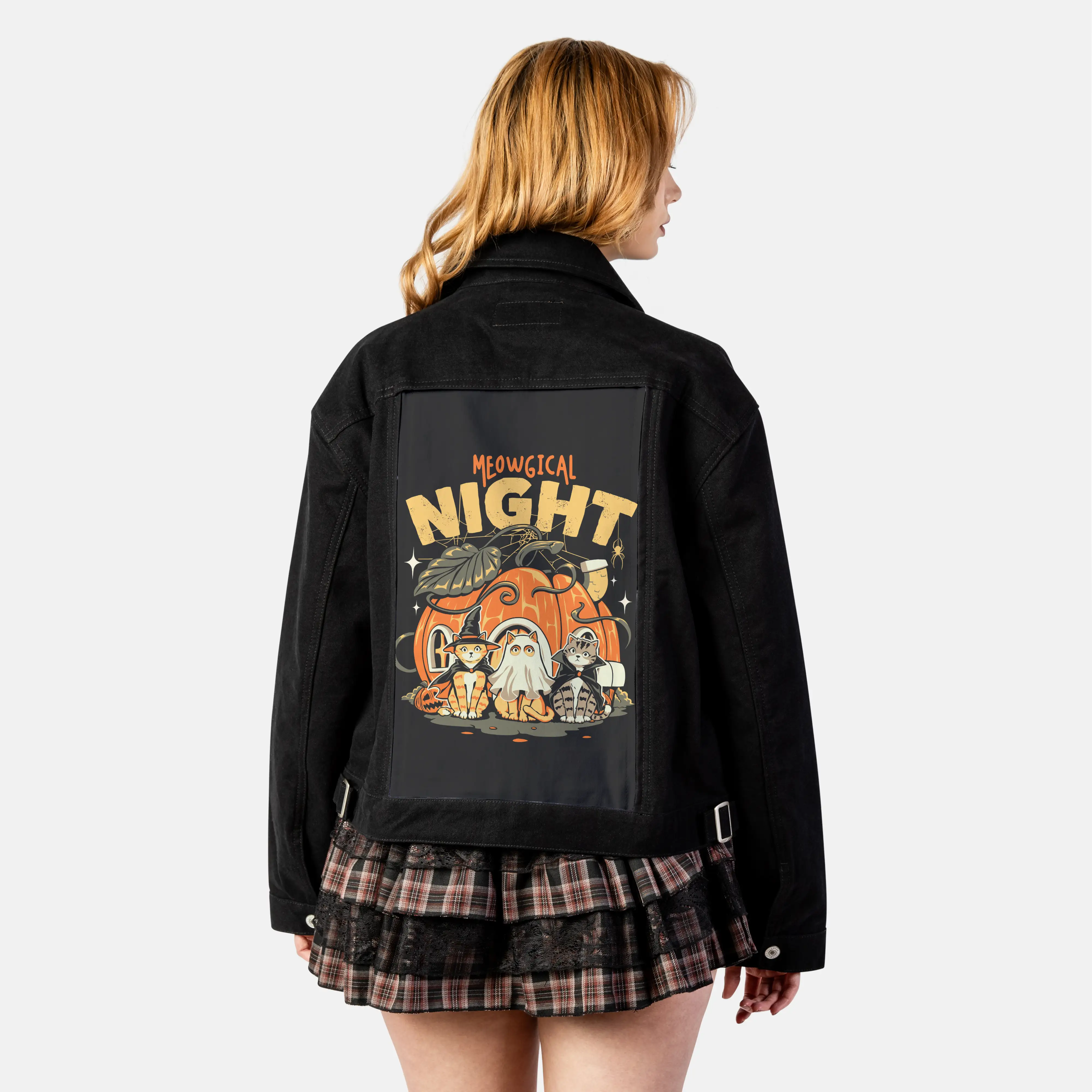 meowgicalnight patch on female atelier canvas jacket in nightfall