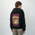 meowgicalnight patch on male essential zip hoodie in after hours