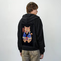 meowster patch on male essential zip hoodie in after hours