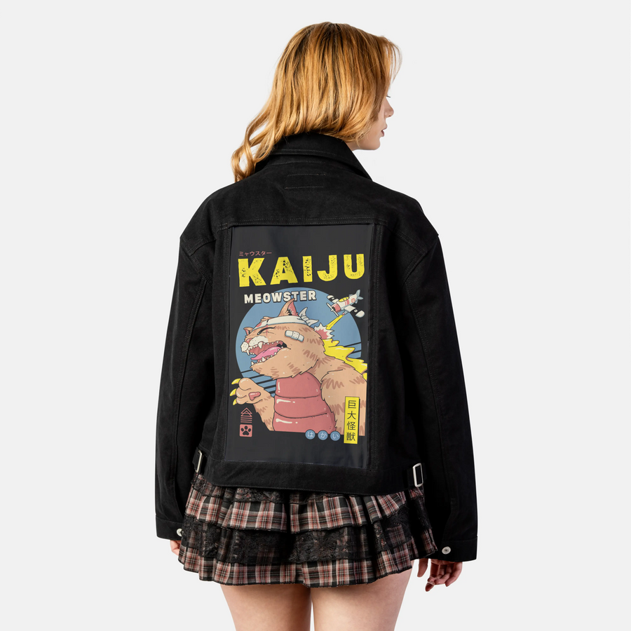 meowsterdestruction patch on female atelier canvas jacket in nightfall